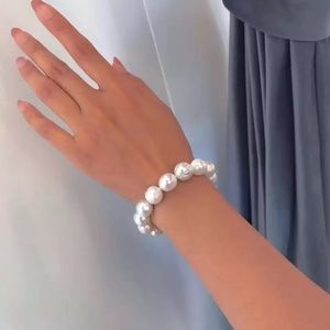 Zara Satin Pearl Silver Clasp Bracelet